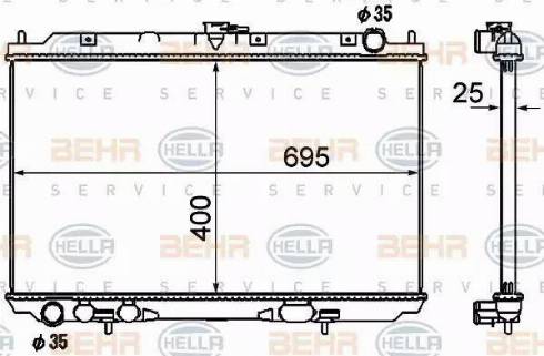 BEHR HELLA Service 8MK 376 790-291 - Радіатор, охолодження двигуна autozip.com.ua