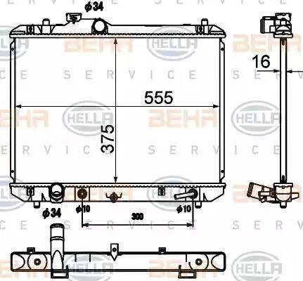 BEHR HELLA Service 8MK 376 790-231 - Радіатор, охолодження двигуна autozip.com.ua