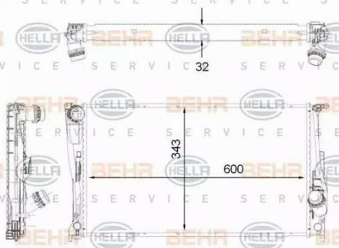 BEHR HELLA SERVICE 8MK 376 792-261 - Радіатор, охолодження двигуна autozip.com.ua