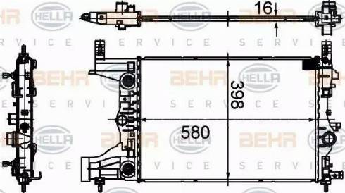 BEHR HELLA Service 8MK 376 749-851 - Радіатор, охолодження двигуна autozip.com.ua