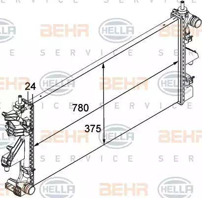 BEHR HELLA Service 8MK 376 745-034 - Радіатор, охолодження двигуна autozip.com.ua