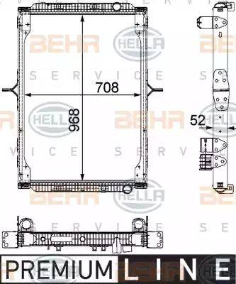 BEHR HELLA Service 8MK 376 745-161 - Радіатор, охолодження двигуна autozip.com.ua