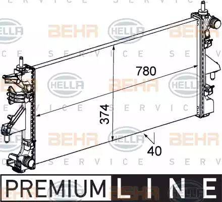 BEHR HELLA Service 8MK 376 745-111 - Радіатор, охолодження двигуна autozip.com.ua