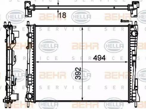 BEHR HELLA SERVICE 8MK 376 746-751 - Радіатор, охолодження двигуна autozip.com.ua