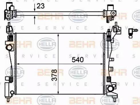 BEHR HELLA Service 8MK 376 754-574 - Радіатор, охолодження двигуна autozip.com.ua