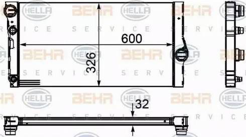 BEHR HELLA Service 8MK 376 754-131 - Радіатор, охолодження двигуна autozip.com.ua