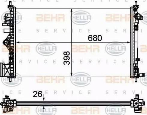 BEHR HELLA Service 8MK 376 754-331 - Радіатор, охолодження двигуна autozip.com.ua
