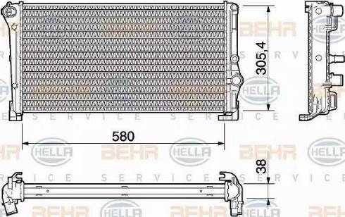 BEHR HELLA Service 8MK 376 754-371 - Радіатор, охолодження двигуна autozip.com.ua