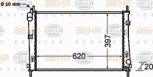 BEHR HELLA Service 8MK 376 754-781 - Радіатор, охолодження двигуна autozip.com.ua