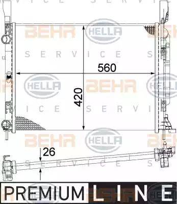 BEHR HELLA Service 8MK 376 755-521 - Радіатор, охолодження двигуна autozip.com.ua