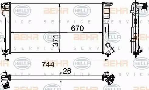 BEHR HELLA Service 8MK 376 755-351 - Радіатор, охолодження двигуна autozip.com.ua