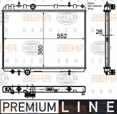 BEHR HELLA Service 8MK 376 755-331 - Радіатор, охолодження двигуна autozip.com.ua