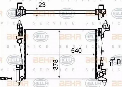 BEHR HELLA Service 8MK 376 756-324 - Радіатор, охолодження двигуна autozip.com.ua