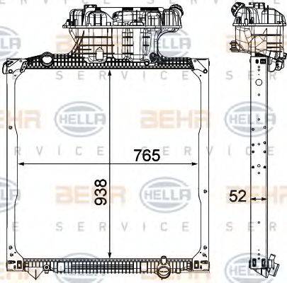 BEHR HELLA Service 8MK 376 750-541 - Радіатор, охолодження двигуна autozip.com.ua