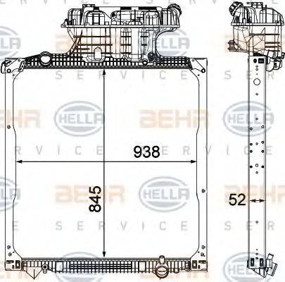 BEHR HELLA Service 8MK 376 750-551 - Радіатор, охолодження двигуна autozip.com.ua