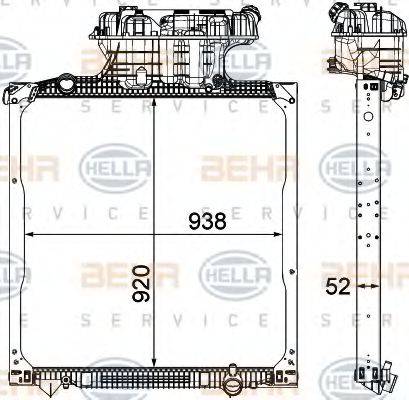 BEHR HELLA Service 8MK 376 750-561 - Радіатор, охолодження двигуна autozip.com.ua