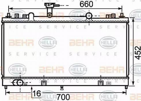 BEHR HELLA SERVICE 8MK 376 750-281 - Радіатор, охолодження двигуна autozip.com.ua