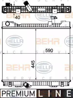 BEHR HELLA Service 8MK 376 751-221 - Радіатор, охолодження двигуна autozip.com.ua