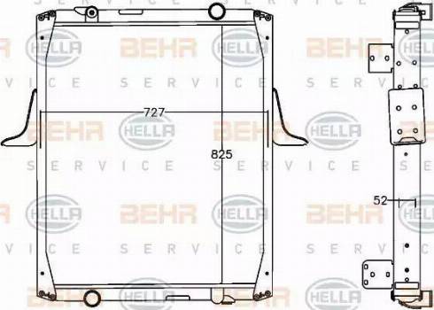 BEHR HELLA Service 8MK 376 758-061 - Радіатор, охолодження двигуна autozip.com.ua