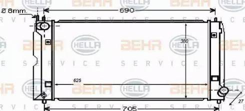 BEHR HELLA Service 8MK 376 753-731 - Радіатор, охолодження двигуна autozip.com.ua