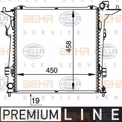 BEHR HELLA Service 8MK 376 764-471 - Радіатор, охолодження двигуна autozip.com.ua