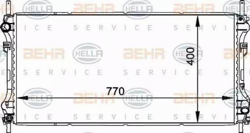 BEHR HELLA SERVICE 8MK 376 764-091 - Радіатор, охолодження двигуна autozip.com.ua