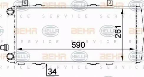 BEHR HELLA SERVICE 8MK 376 764-081 - Радіатор, охолодження двигуна autozip.com.ua