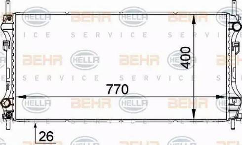 BEHR HELLA SERVICE 8MK 376 764-111 - Радіатор, охолодження двигуна autozip.com.ua