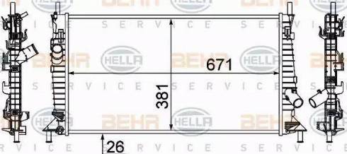 BEHR HELLA SERVICE 8MK 376 764-341 - Радіатор, охолодження двигуна autozip.com.ua