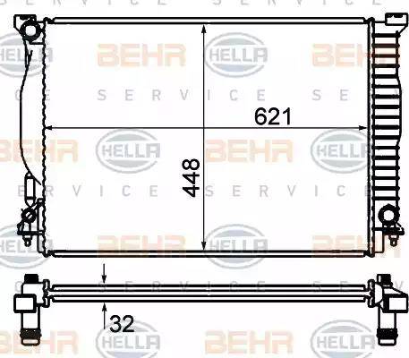 BEHR HELLA Service 8MK 376 766-321 - Радіатор, охолодження двигуна autozip.com.ua