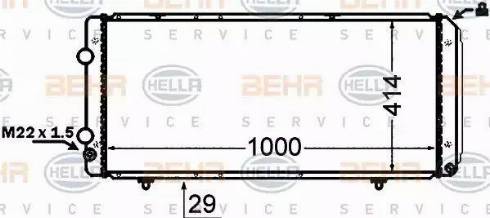 BEHR HELLA Service 8MK 376 766-751 - Радіатор, охолодження двигуна autozip.com.ua