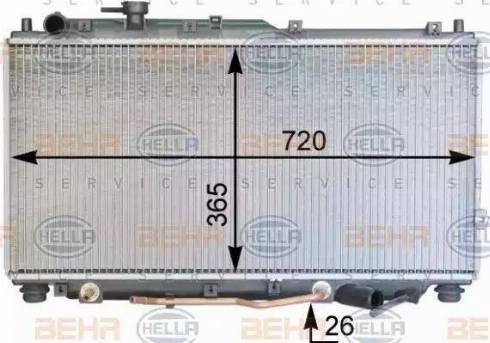 BEHR HELLA SERVICE 8MK 376 763-521 - Радіатор, охолодження двигуна autozip.com.ua
