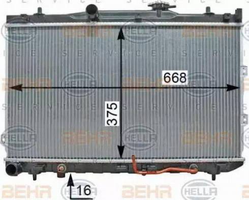 BEHR HELLA SERVICE 8MK 376 763-704 - Радіатор, охолодження двигуна autozip.com.ua