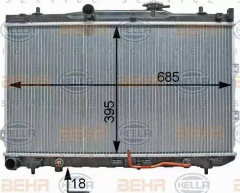 BEHR HELLA SERVICE 8MK 376 763-701 - Радіатор, охолодження двигуна autozip.com.ua