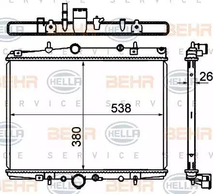 BEHR HELLA Service 8MK 376 767-061 - Радіатор, охолодження двигуна autozip.com.ua