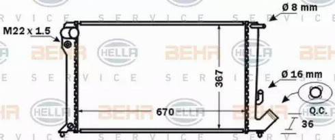 BEHR HELLA Service 8MK 376 767-011 - Радіатор, охолодження двигуна autozip.com.ua