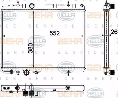 BEHR HELLA Service 8MK 376 767-101 - Радіатор, охолодження двигуна autozip.com.ua