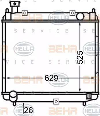 BEHR HELLA Service 8MK 376 704-661 - Радіатор, охолодження двигуна autozip.com.ua