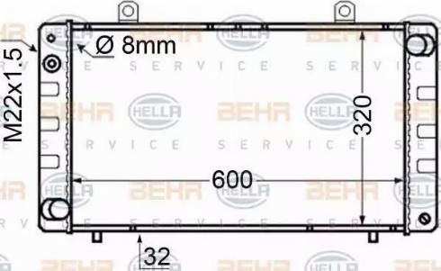 BEHR HELLA SERVICE 8MK 376 705-651 - Радіатор, охолодження двигуна autozip.com.ua