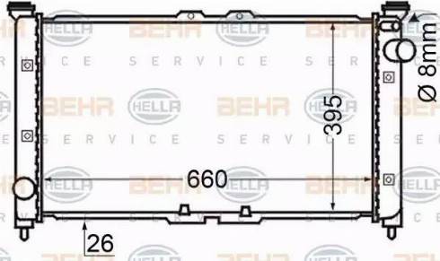 BEHR HELLA Service 8MK 376 705-601 - Радіатор, охолодження двигуна autozip.com.ua