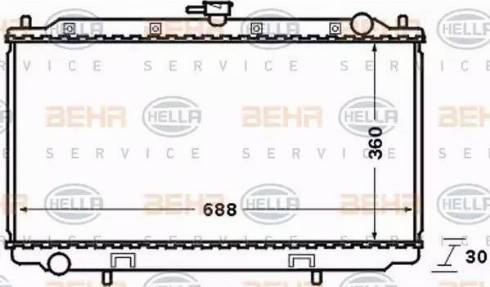 BEHR HELLA Service 8MK 376 705-631 - Радіатор, охолодження двигуна autozip.com.ua