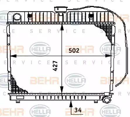 BEHR HELLA Service 8MK 376 706-191 - Радіатор, охолодження двигуна autozip.com.ua