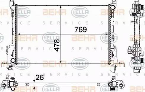 BEHR HELLA Service 8MK 376 701-581 - Радіатор, охолодження двигуна autozip.com.ua