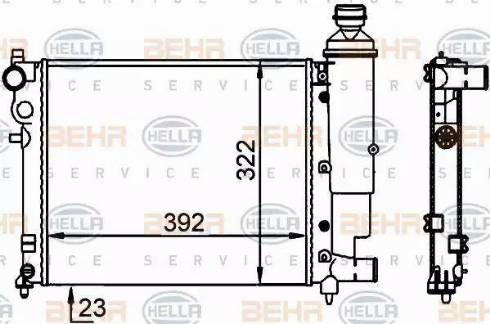 BEHR HELLA SERVICE 8MK 376 701-684 - Радіатор, охолодження двигуна autozip.com.ua