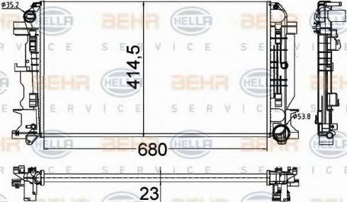 BEHR HELLA Service 8MK 376 701-361 - Радіатор, охолодження двигуна autozip.com.ua