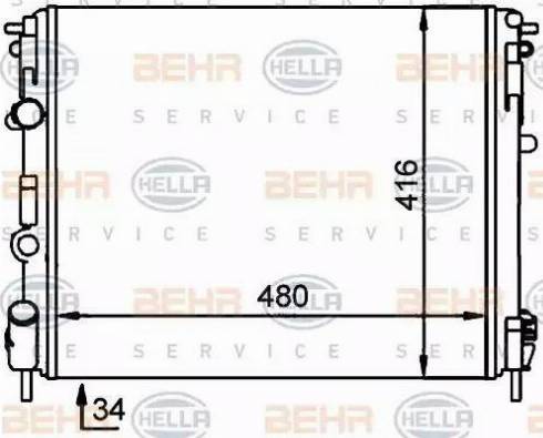 BEHR HELLA Service 8MK 376 701-704 - Радіатор, охолодження двигуна autozip.com.ua