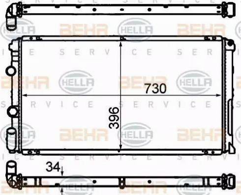 BEHR HELLA Service 8MK 376 708-451 - Радіатор, охолодження двигуна autozip.com.ua