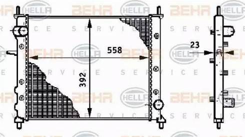 BEHR HELLA Service 8MK 376 708-501 - Радіатор, охолодження двигуна autozip.com.ua