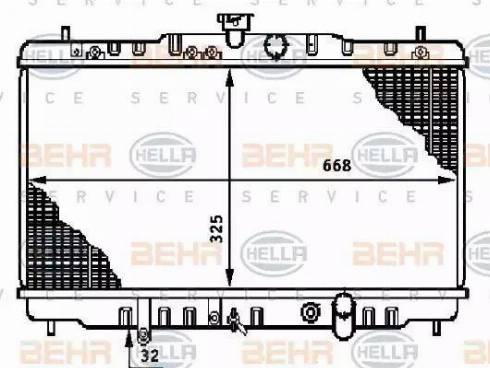 BEHR HELLA Service 8MK 376 708-571 - Радіатор, охолодження двигуна autozip.com.ua