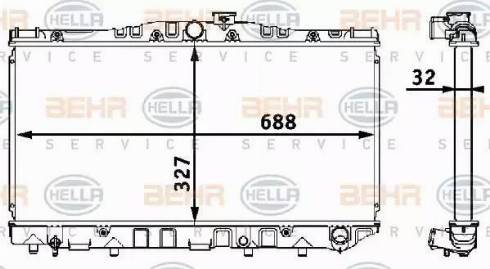 BEHR HELLA Service 8MK 376 708-181 - Радіатор, охолодження двигуна autozip.com.ua